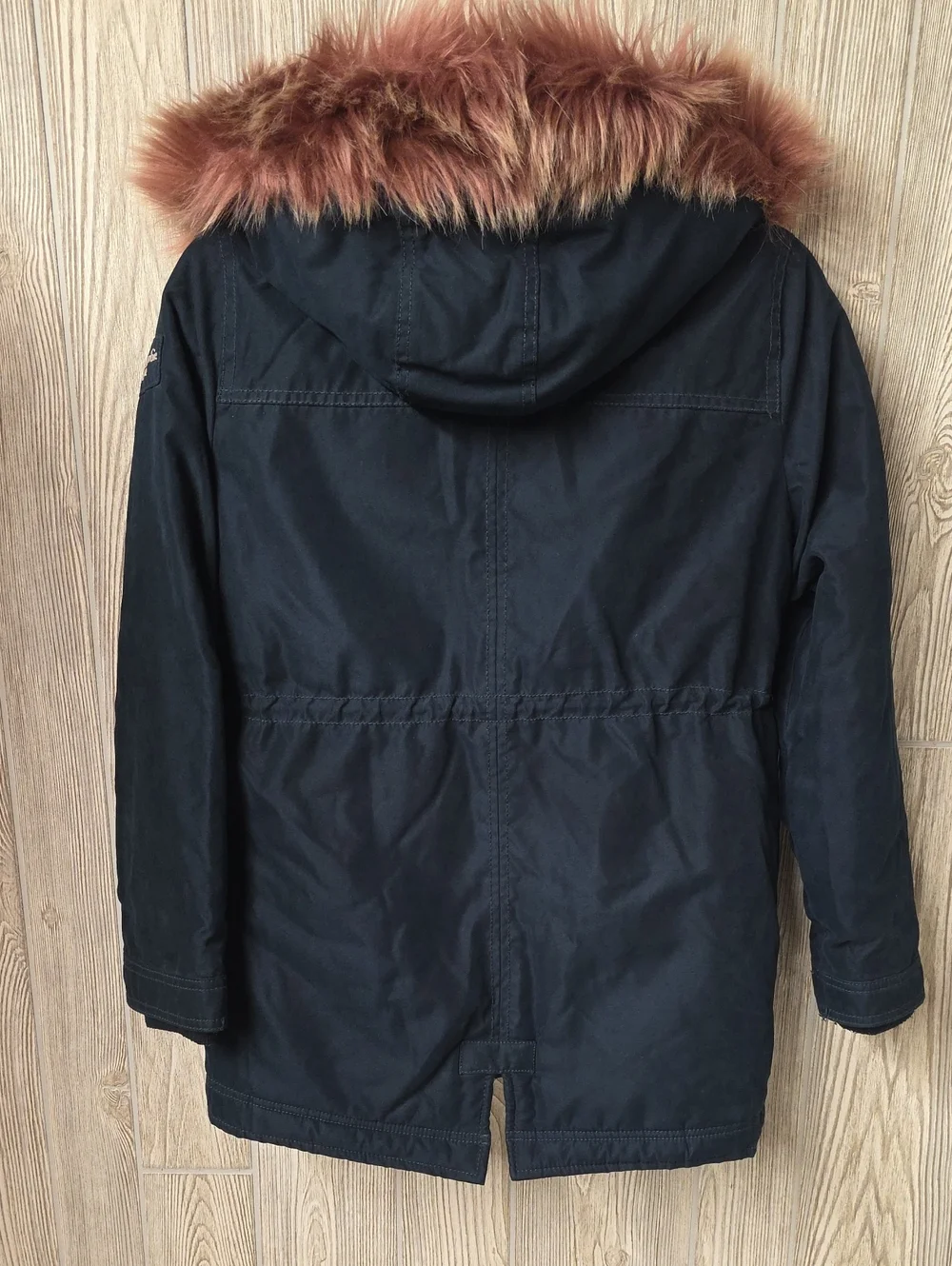 Abercrombie & Fitch Kids Navy Blue and Pink Lined Parka Coat Kids Size 11/12